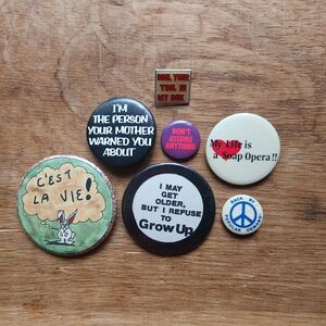 Vintage Button Pin Collection